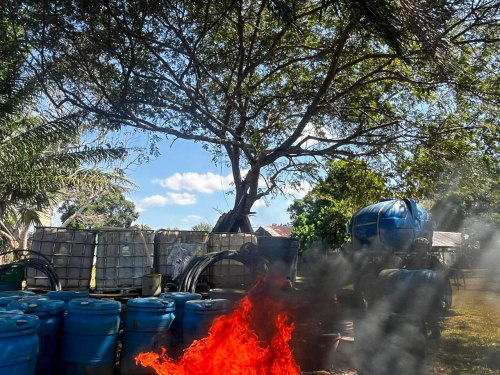 Destrucción de laboratorio químico para la producción de narcóticos en el Vichada