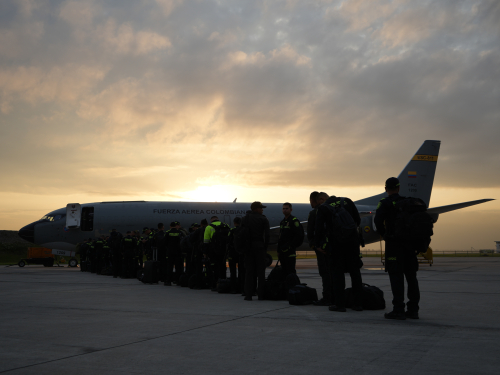 Gran despliegue aéreo para reforzar seguridad de la próxima jornada electoral en Colombia