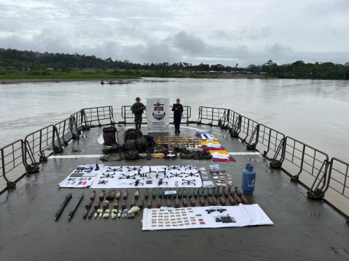 Operación conjunta permite importante incautación de material de guerra en Micay, Cauca