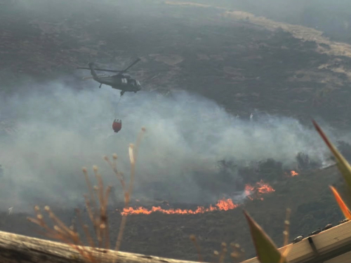 Fuerza Aérea fortalece respuesta ante incendio forestal en Villa de Leyva