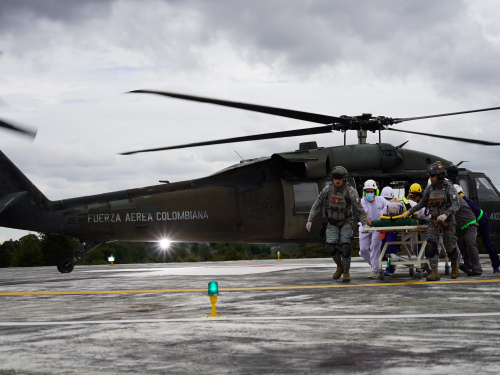 Helicóptero Ángel participó en el Simulacro Nacional de Emergencias en Antioquia