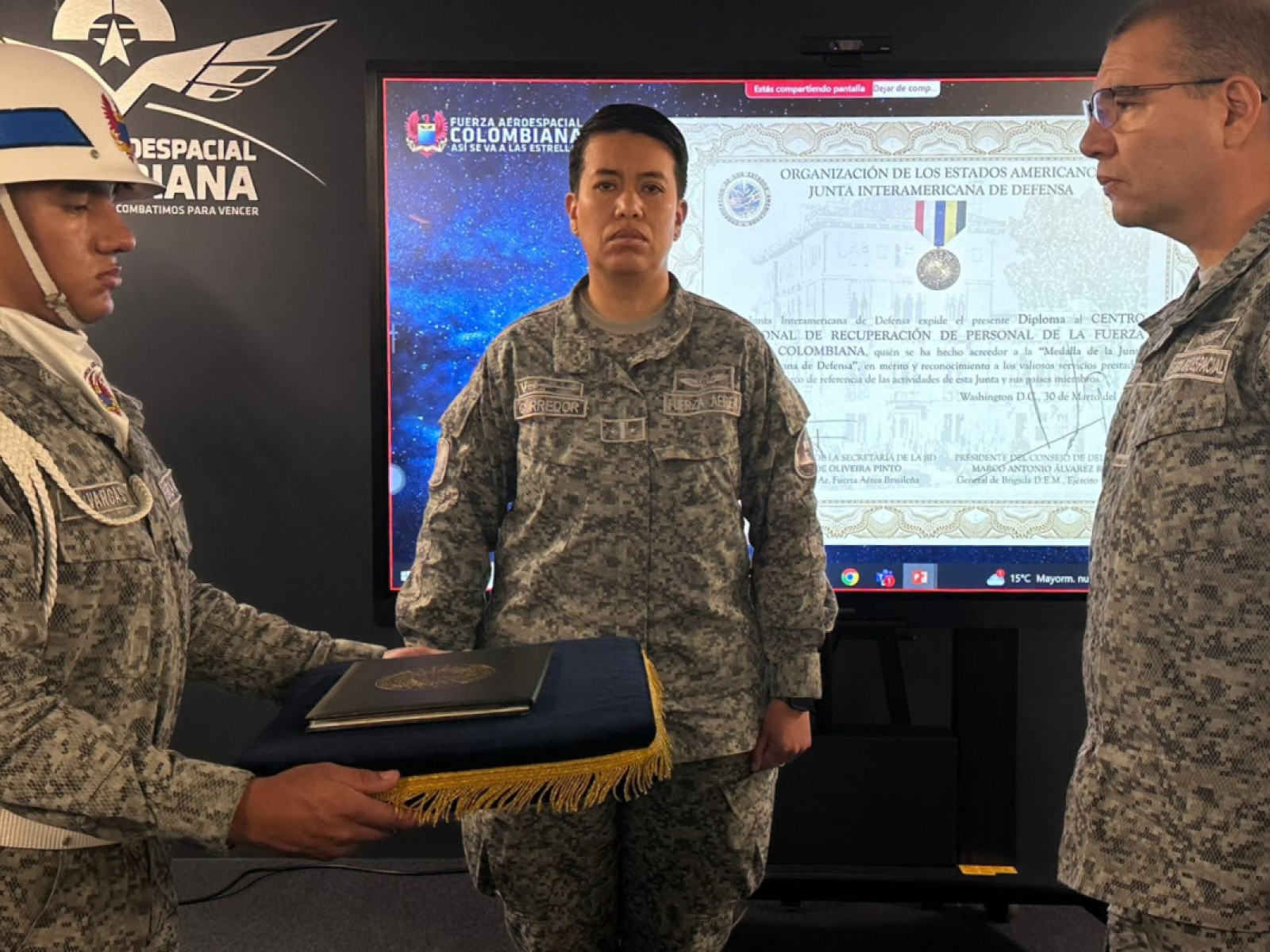 Con importante reconocimiento, la OEA exalta labor humanitaria del CENRP de la Fuerza Aérea Colombiana 