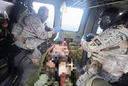 “Ángel” evacuó a un soldado herido desde zona fronteriza con Panamá