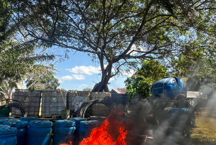 Destrucción de laboratorio químico para la producción de narcóticos en el Vichada
