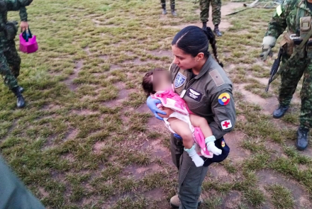 Menor indígena trasladada en helicóptero Huey II tras accidente en Cumaribo, Vichada