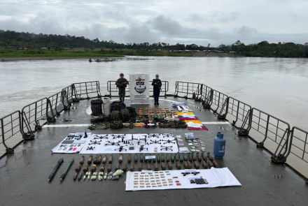 Operación conjunta permite importante incautación de material de guerra en Micay, Cauca