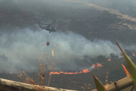 Fuerza Aérea fortalece respuesta ante incendio forestal en Villa de Leyva