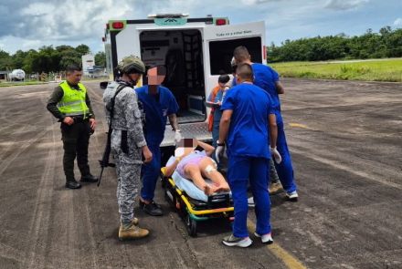 Oportuna evacuación aeromédica realiza la Fuerza Aérea Colombiana en el Putumayo