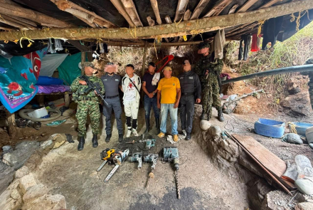 Operación en Caldas dejó tres capturados por presunta participación en minería ilegal